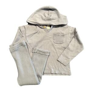 Modern Moments Dusty Blue Knit Hoodie & Pants Set – Toddler 3T